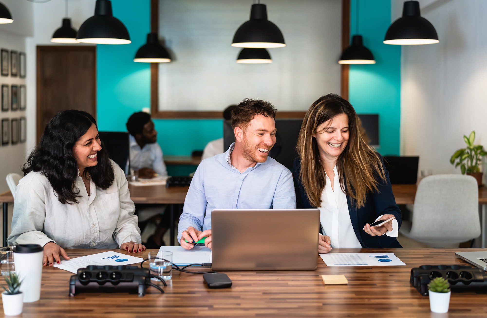 Business team in co-working creative space